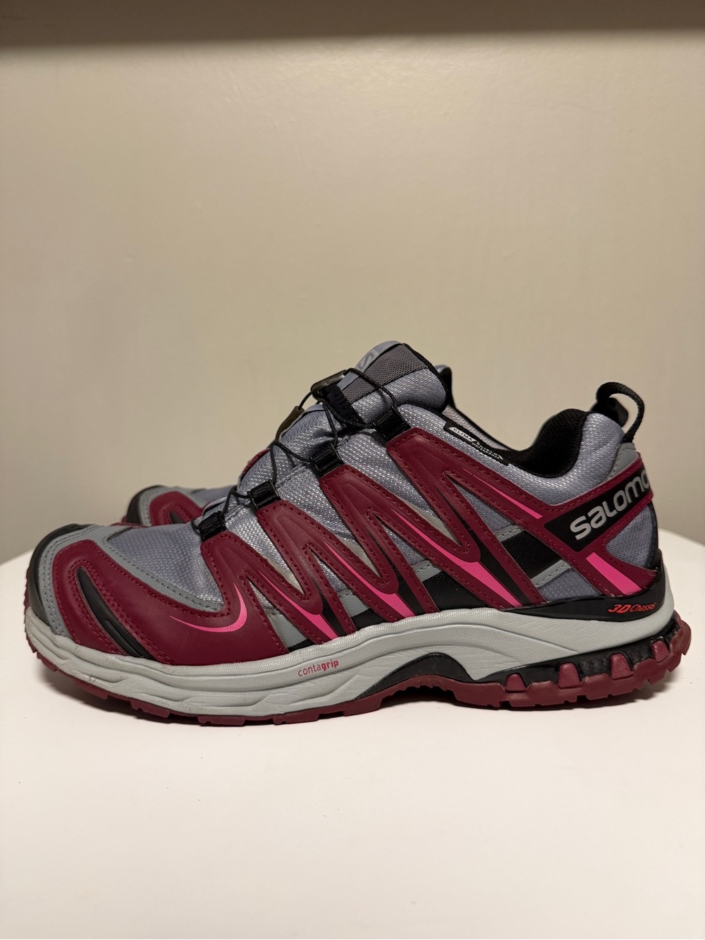 Salomon XA Pro 3D Grey/Bordeaux 379275 Hiking Trail Shoe Women’s US 11 UK 9.5